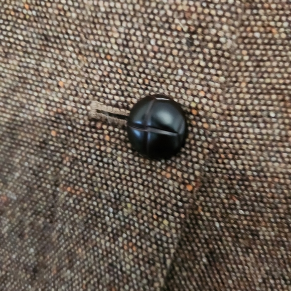 Loft Wool Blend Button Skirt Womens Size 8 Brown Tweed A-Line Fall Academia - Picture 3 of 10